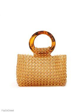 Women Transparent Beaded Acrylic Handbag Hobo